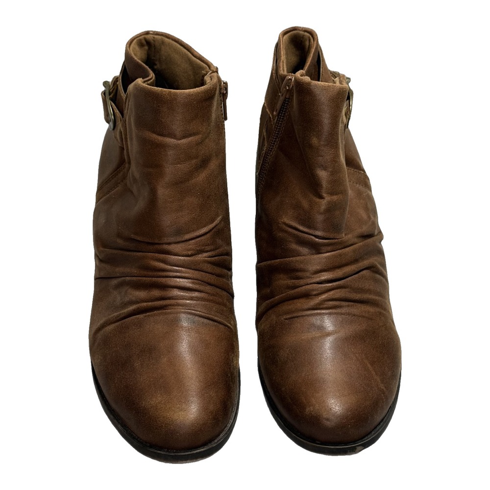 Rydel Brown Slouch Ankle Boots Buckle Booties Size 11 - Picture 3 of 9
